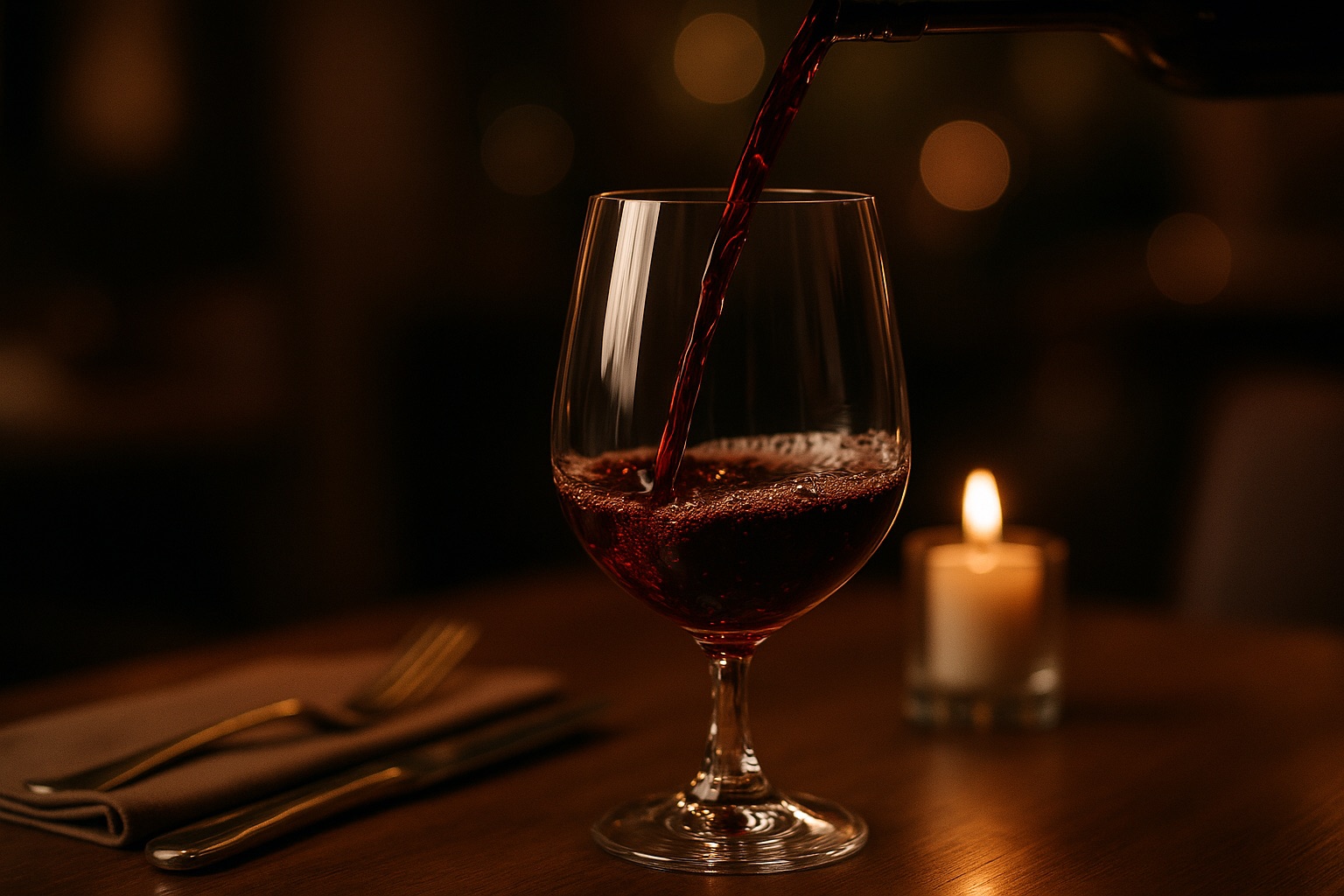 Red wine poured tableside